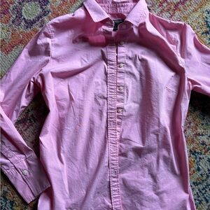 Banana Republic Riley Tailored Fit Pink Button Down Shirt Petite 6